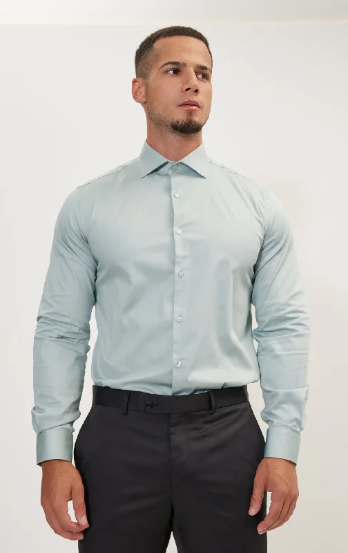Closeout Pure Cotton Dress Shirt - Sage