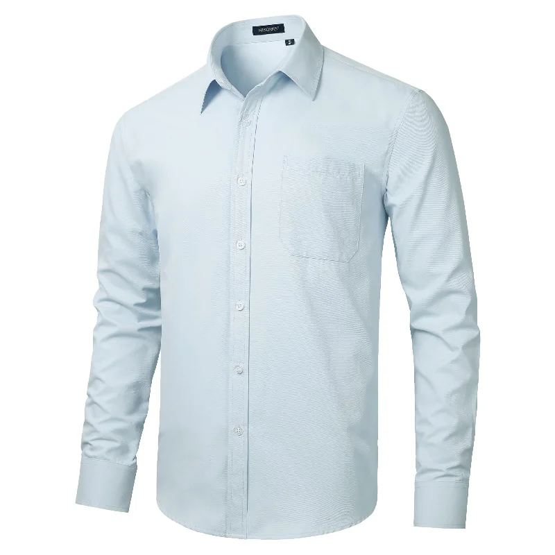 Limited Stock Men's Dress Shirt with Pocket - MICRO TWILL BLUE