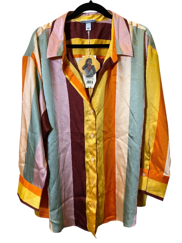 Weekend Bargains to Sizzle Top Long Sleeve By Clothes Mentor In Multi-colored, Size: 2x