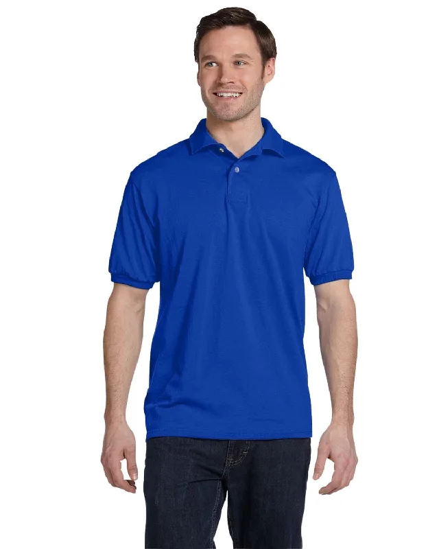 Weekend Discounts to Enjoy Hanes Jersey Knit Polo Shirt | Deep Royal