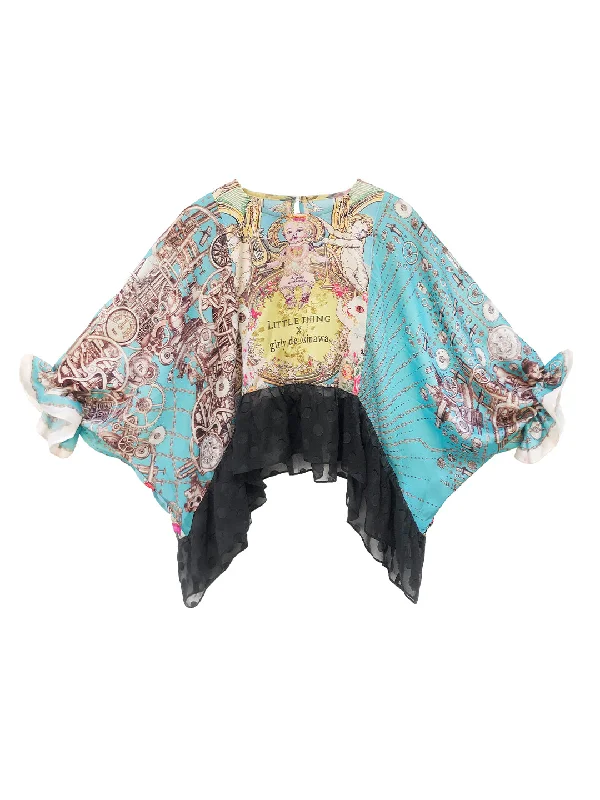 Unmissable Offer Unlogical Poem Vintage Style Illustration Print Blouse