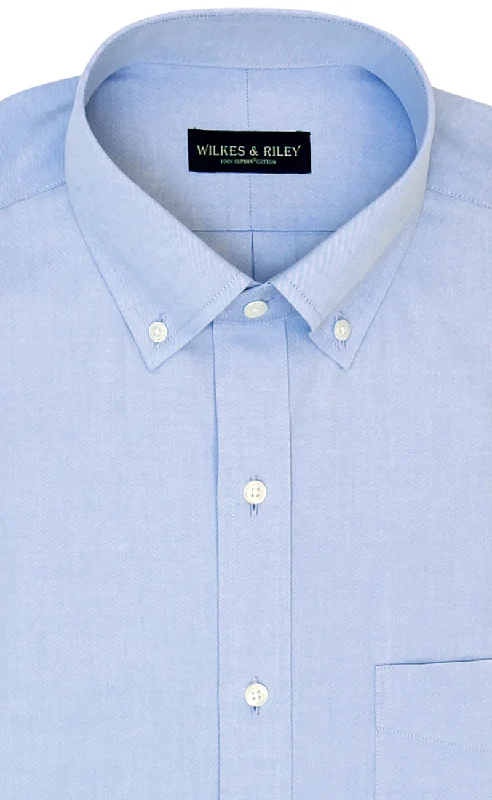 Special Discount Tailored Fit Blue Solid Button-Down Collar Supima® Cotton Non-Iron Pinpoint Oxford Dress Shirt Special Discount Tailored Fit Blue Solid Button-Down Collar Supima® Cotton Non-Iron Pinpoint Oxford Dress Shirt
