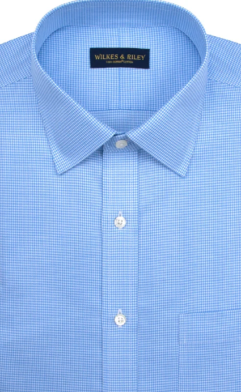 Weekend Offers That Sizzle Slim Fit Blue Houndstooth Spread Collar Supima® Cotton Non-Iron Twill Dress Shirt Weekend Offers That Sizzle Slim Fit Blue Houndstooth Spread Collar Supima® Cotton Non-Iron Twill Dress Shirt