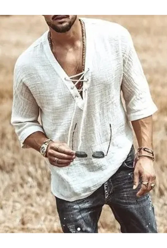 Final Offer White Lace-Up Shirt