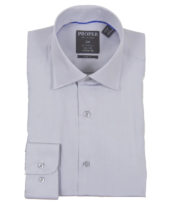 Exclusive Weekend Offers Inside Solid Glacier Grey Slim Fit Cotton Shirt