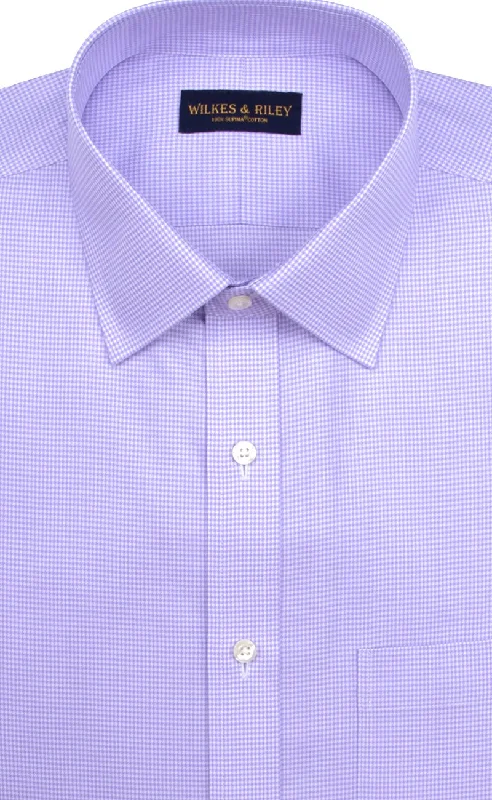Unmissable Sale Tailored Fit Purple Houndstooth Spread Collar Supima® Cotton Non-Iron Twill Dress Shirt (B/T) Unmissable Sale Tailored Fit Purple Houndstooth Spread Collar Supima® Cotton Non-Iron Twill Dress Shirt (B/T)