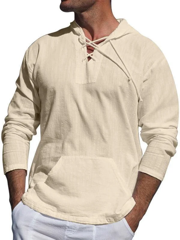 Exclusive Access Men Cross Straps Hooded Top