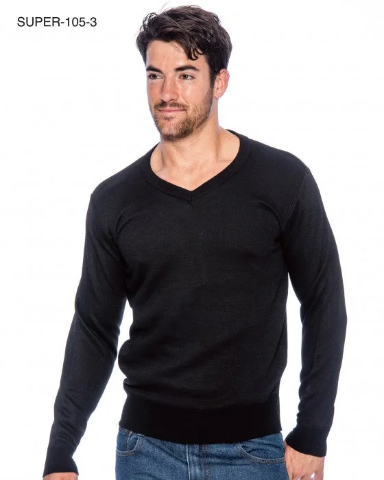 Crazy Savings Leonardo Gavin V-Neck  Long Sleeve-Black