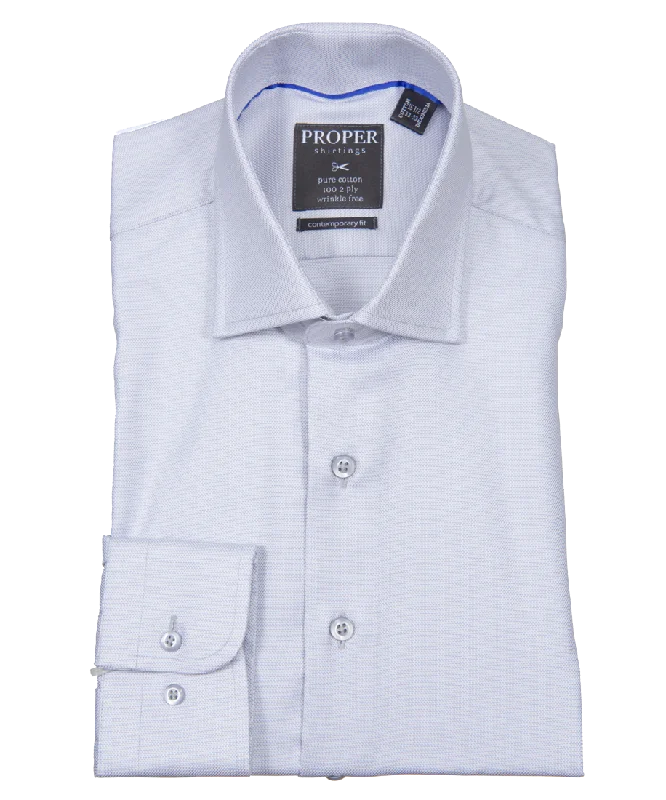Weekend Deals That Spark Glacier Grey Contemporary Fit Cotton Shirt