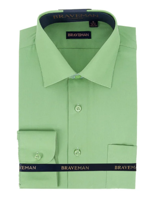 Take Advantage Mens Slim Fit Dress Shirt in Apple Green