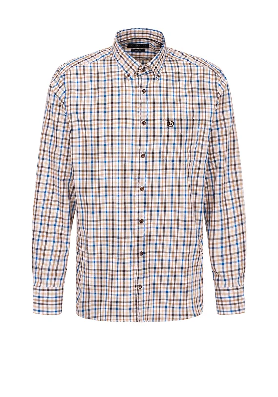 Lowest Price Bugatti Check Shirt, Brown Multi