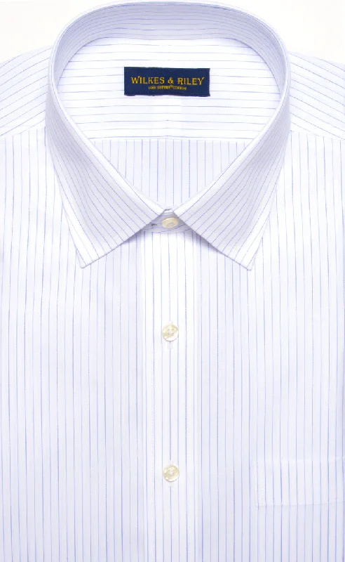 Act Fast Tailored Fit Sky / navy Alternating Stripe Spread Collar Non-Iron broadcloth Dress Shirt Act Fast Tailored Fit Sky / navy Alternating Stripe Spread Collar Non-Iron broadcloth Dress Shirt