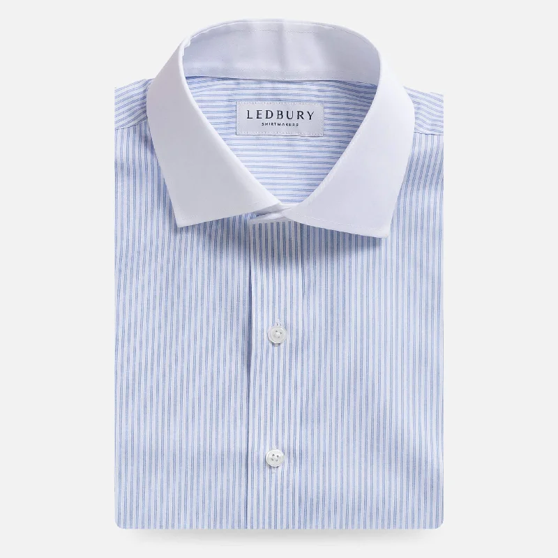 Quick Deals The Blue Kent Stripe Winchester Collar Custom Shirt