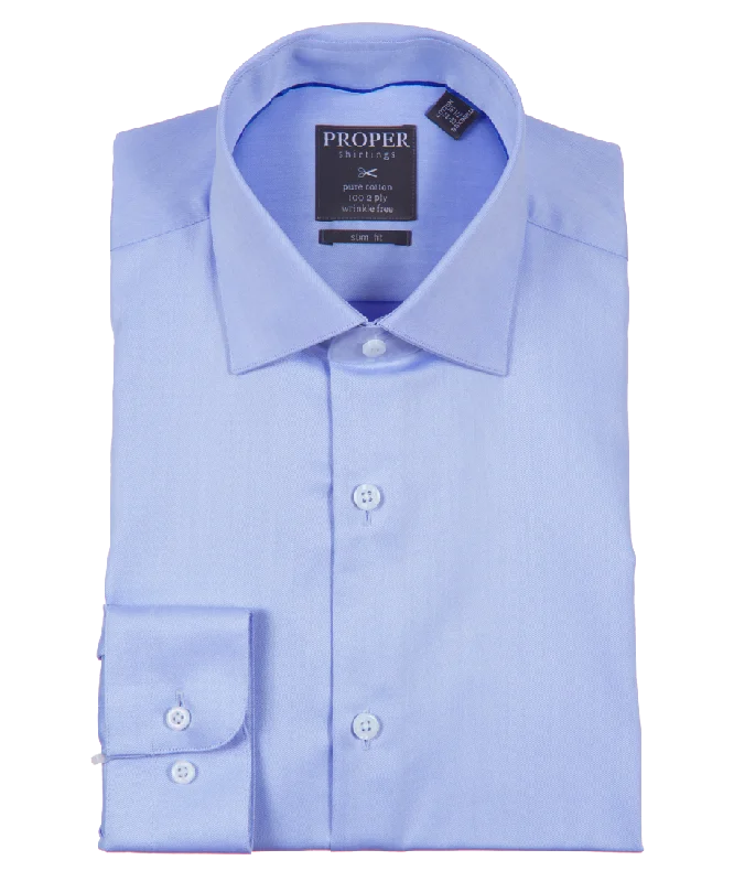 Unbeatable Prices Solid Alaskan Blue Slim Fit Cotton Shirt