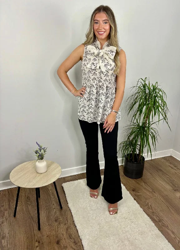 Weekend Deal Ribbons Bow Blouse