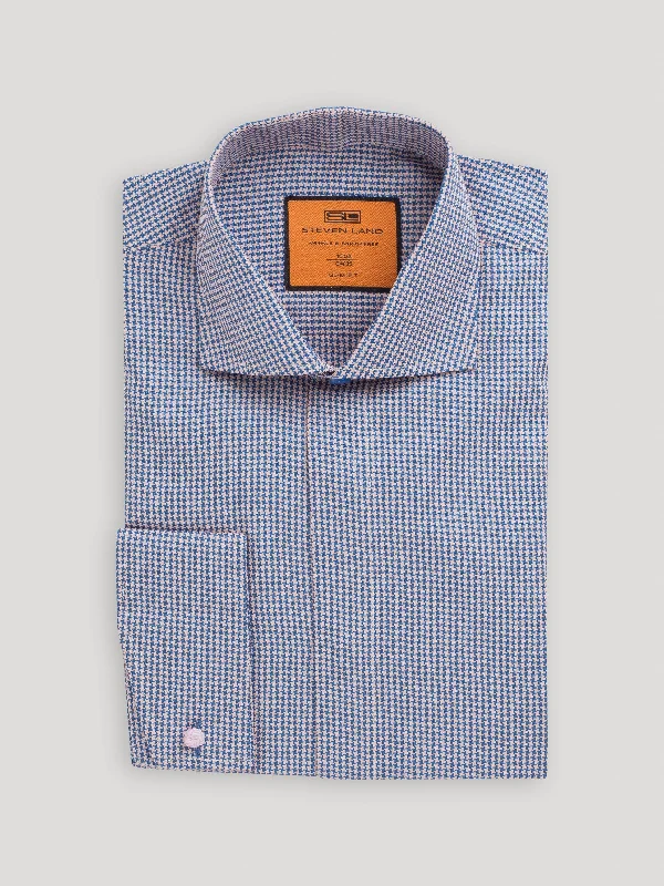 Hurry In The Perry Dress Shirt | Angled French Cuff & Spread Collar | Navy