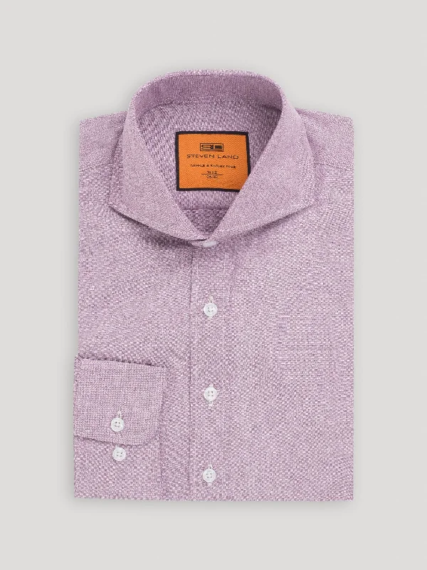 Online Only The Marlo Dress Shirt | Convertible Rounded Cuff & Cutaway Collar | Berry Online Only The Marlo Dress Shirt | Convertible Rounded Cuff & Cutaway Collar | Berry