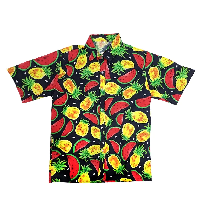 Deal Alert Pineapple and Watermelon Print Hawaiian Shirt