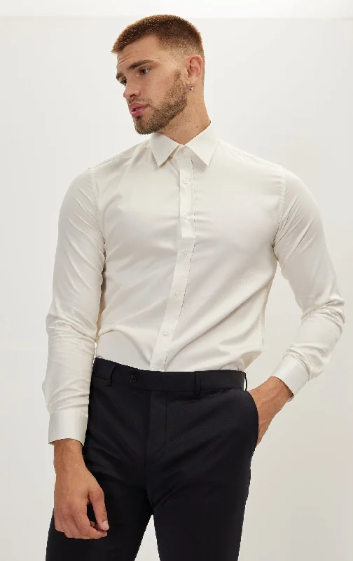 Sale Event Tonal Accents Dress Shirt - Beige
