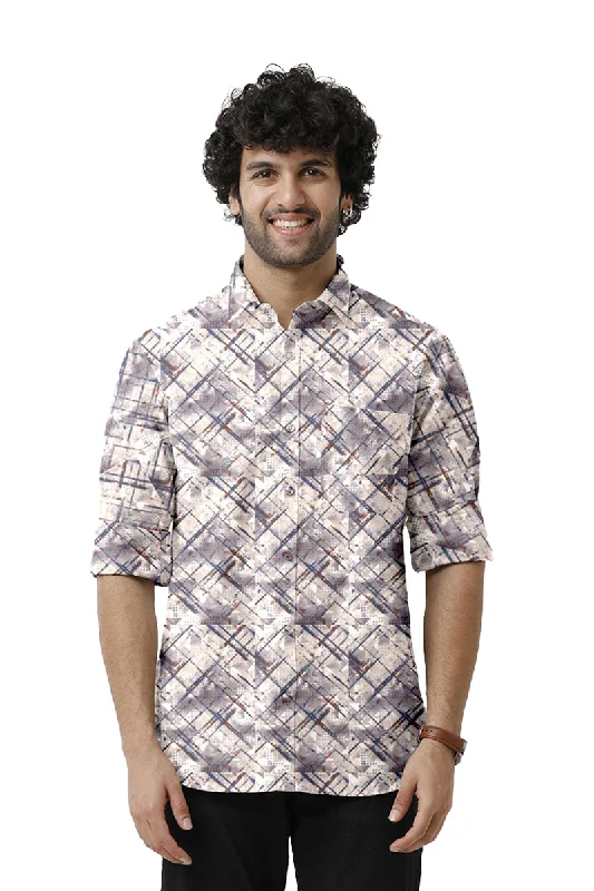 One-DAY Sale Miami - Purple Printed Casual Shirts for Men | Ariser