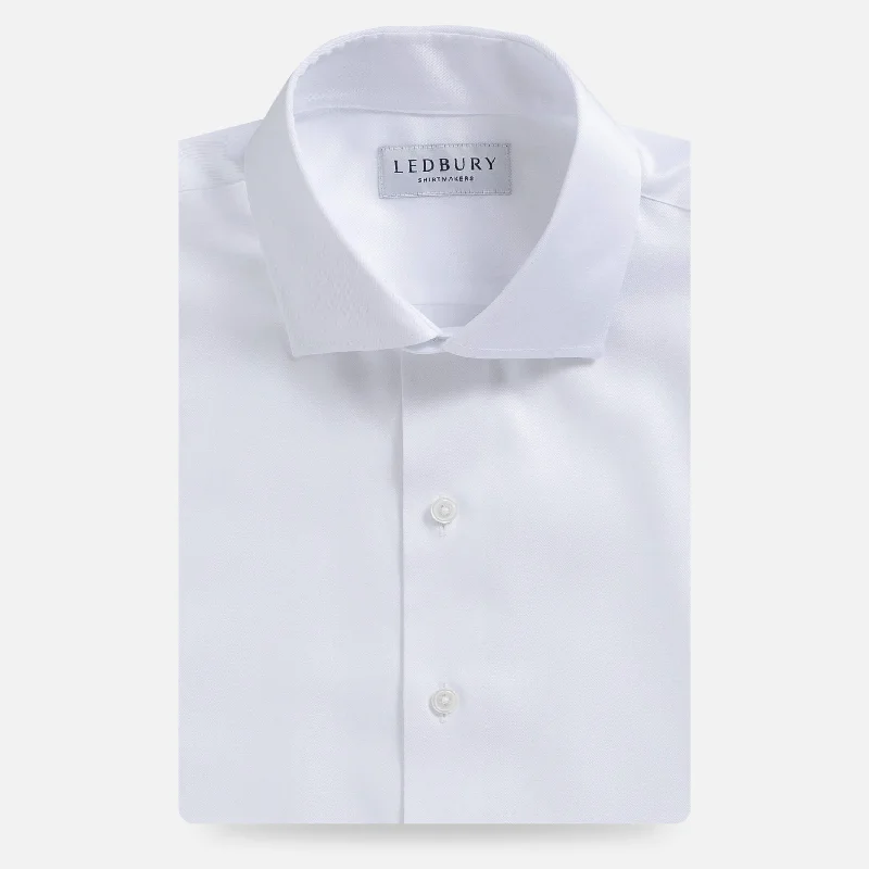 Time-Limited Offer The White Sanders Non Iron Fine Twill with French Placket Custom Shirt