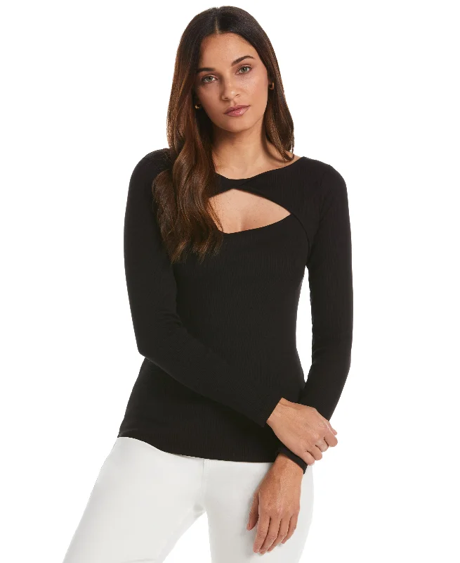 Weekend Steals Await Rib Knit Cutout Top