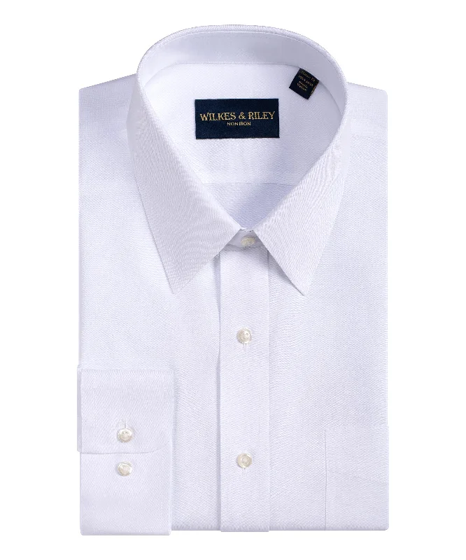 Act Now Tailored Fit White Point Collar Supima® Cotton Non-Iron Pinpoint Oxford Dress Shirt