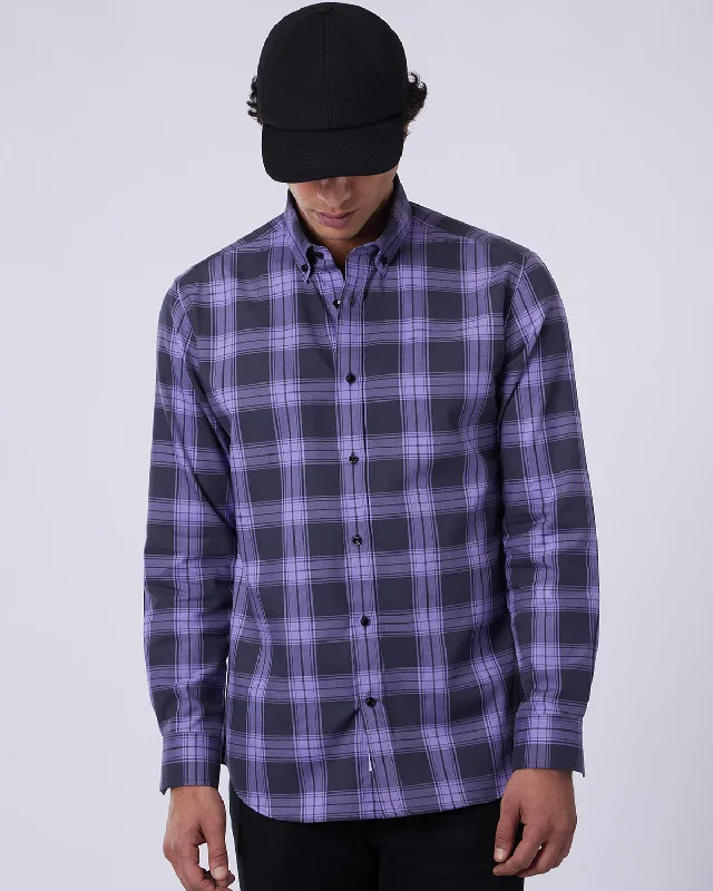 Deal Alert Twill Checked Shirt - Purple & Black