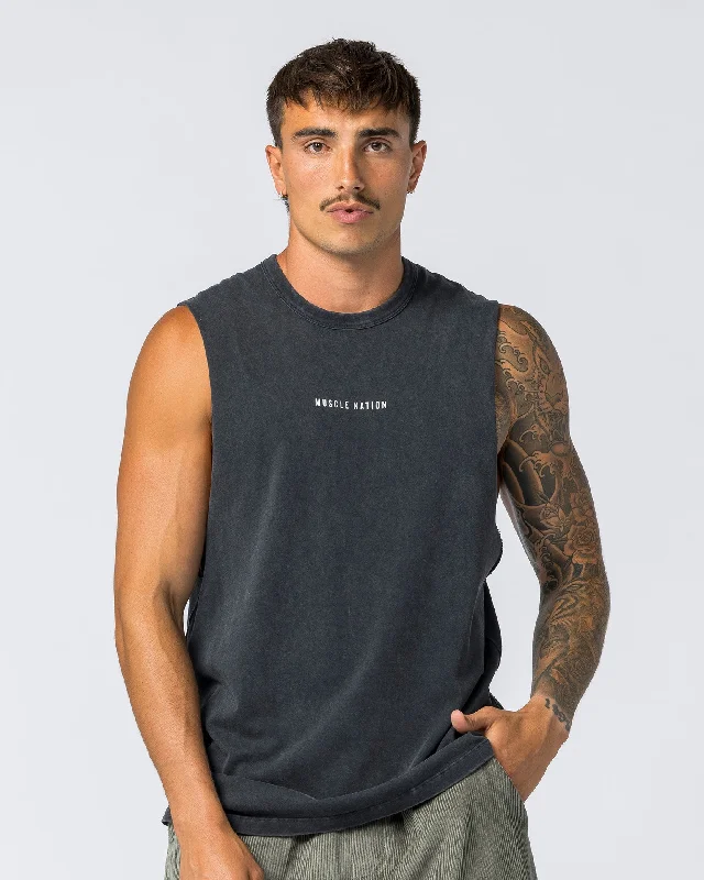 Early Access Ease Drop Arm Heavy Vintage Tank - Washed Black