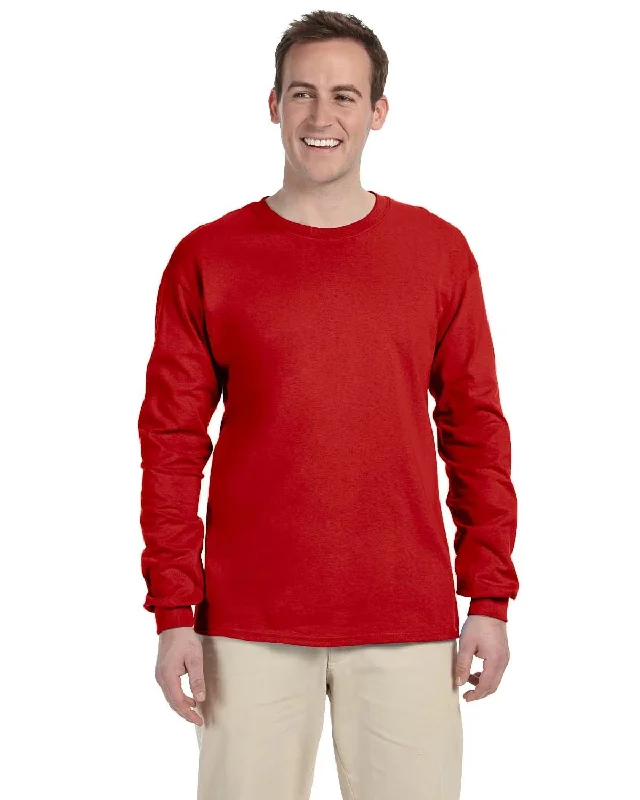 Low Price Fruit of the Loom Lightweight Long Sleeve T-Shirt | True Red
