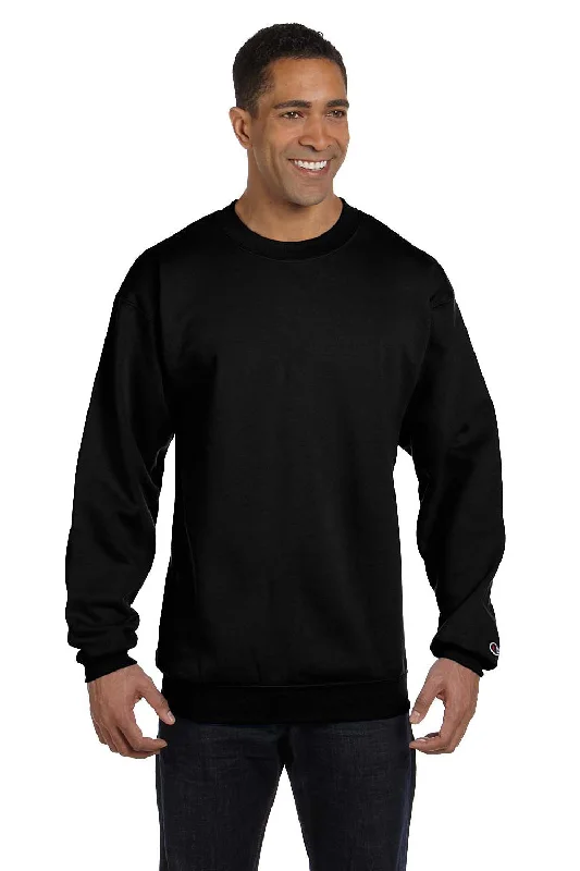 Weekend Shopping Extravaganza Champion Mens Double Dry Eco Moisture Wicking Fleece Crewneck Sweatshirt - Black