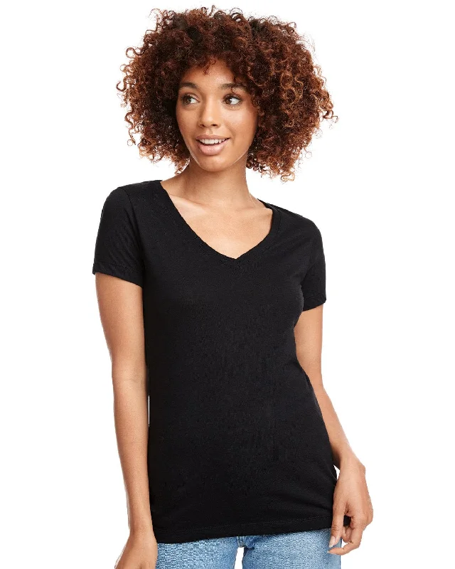 Early Bird Discount Next Level Ladies Ideal V-Neck Tee | Black