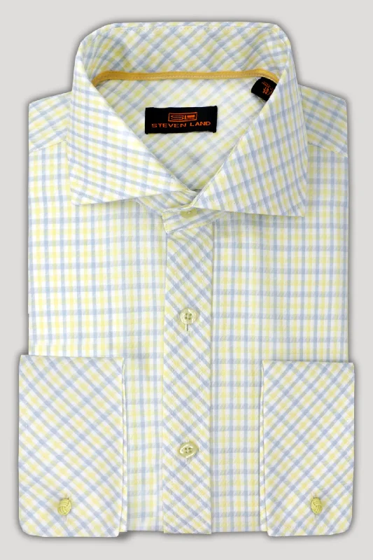 Online Exclusive Steven Land Dress Shirt  | Trim and Classic Fit | Arlo 100% Cotton | Color Yellow