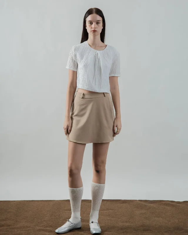 Weekend Savings Bonanza Two Way Bow Tie Short Sleeve Blouse (White)