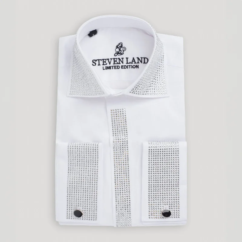 Don’t Miss Out Limited Edition Crystal Dress Shirt Color | White
