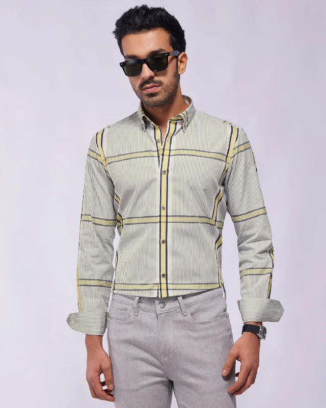 Steals and Deals Cotton Checked Shirt - Light Grey