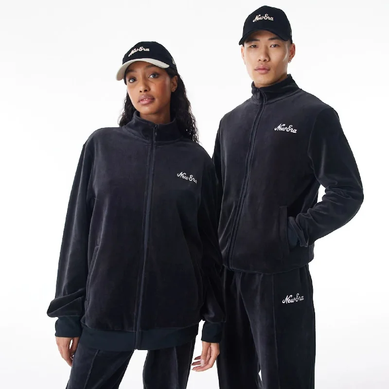 Final Clearance New Era Velour Black Track Jacket