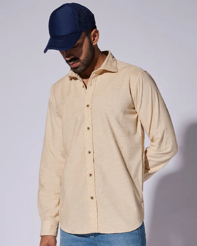 Reduced Prices Cotton Corduroy Shirt - Beige Melange