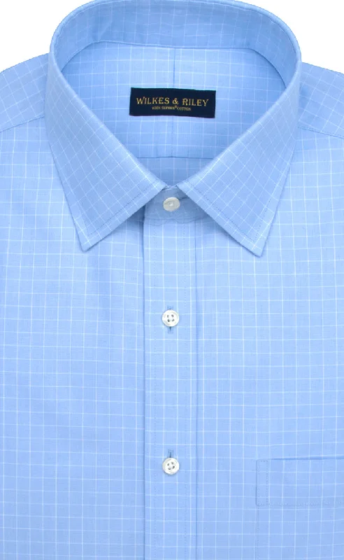 Low Cost Slim Fit Blue Check Spread Collar Supima® Cotton Non-Iron Pinpoint Oxford Dress Shirt Low Cost Slim Fit Blue Check Spread Collar Supima® Cotton Non-Iron Pinpoint Oxford Dress Shirt