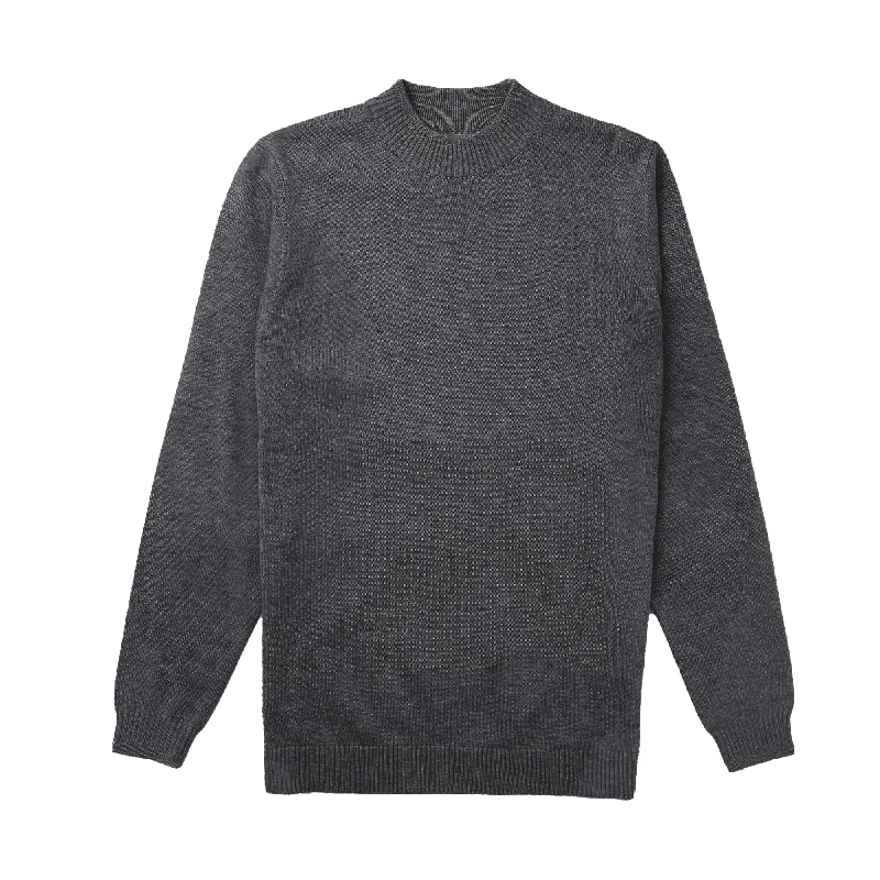 Sale Alert Long Sleeve Mock Neck Sweater by Lorenzo Franco-Charcoal