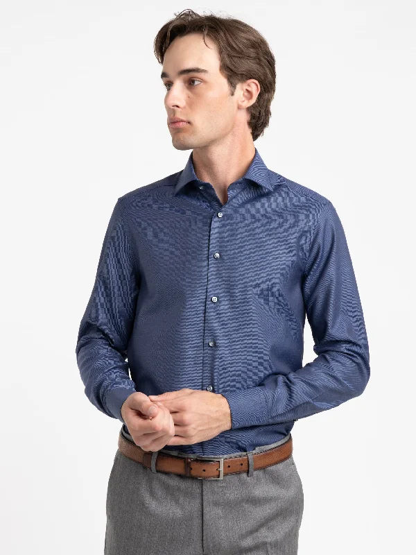 Deal Mania Navy Cotton Slimline Shirt