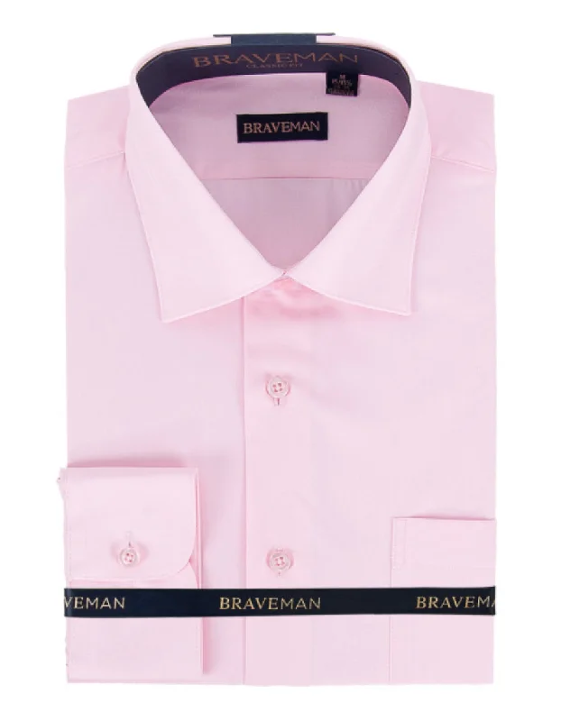 Savings Galore Mens Slim Fit Dress Shirt in Pink