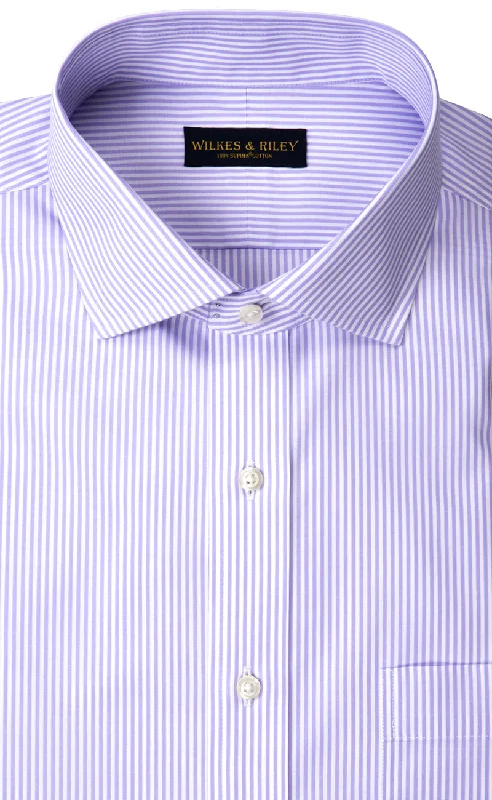 Weekend Specials to Grab Slim Fit Lavender Bengal Stripe English Spread Collar Supima® Cotton Non-Iron Broadcloth Dress Shirt Weekend Specials to Grab Slim Fit Lavender Bengal Stripe English Spread Collar Supima® Cotton Non-Iron Broadcloth Dress Shirt