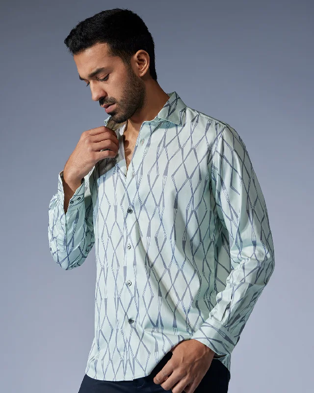 Special Offer Geometric Printed Shirt - Light Green