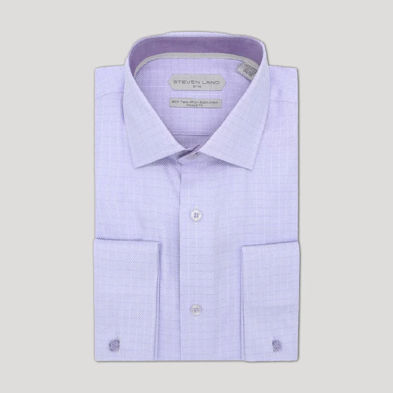 Exclusive Weekend Offers Inside Non Iron Weave Check Dress Shirt | Purple