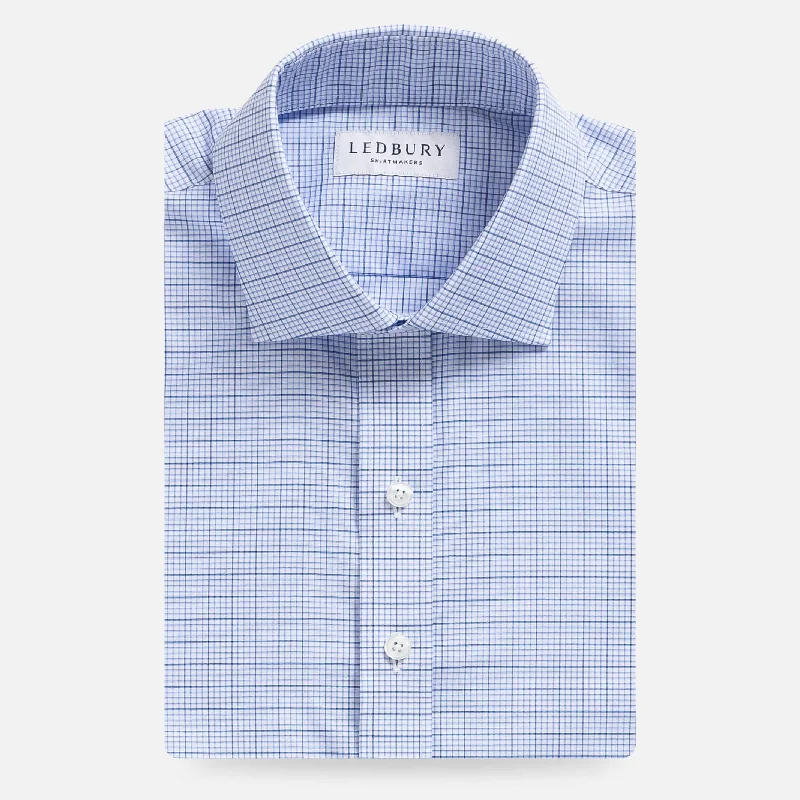 Exclusive Deal The Blue Kent Windowpane Check Custom Shirt