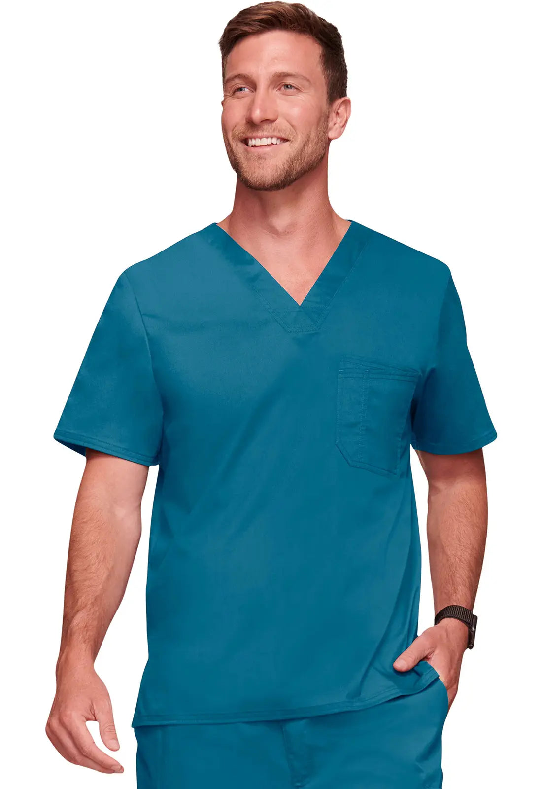 Stock Clearance Cherokee Men's Tuckable V-Neck Top - Caribbean Blue