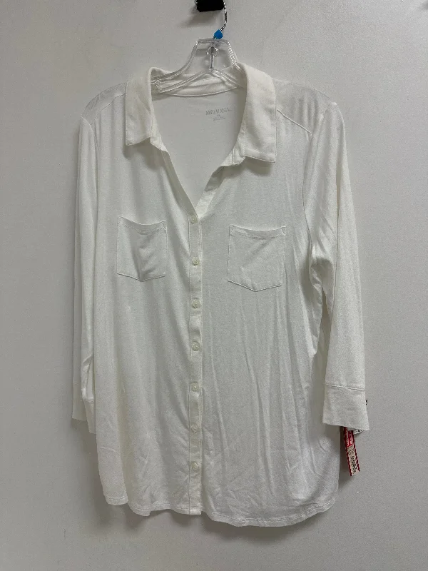Weekend Deals That Excite Top Long Sleeve By Merona In White, Size: Xl