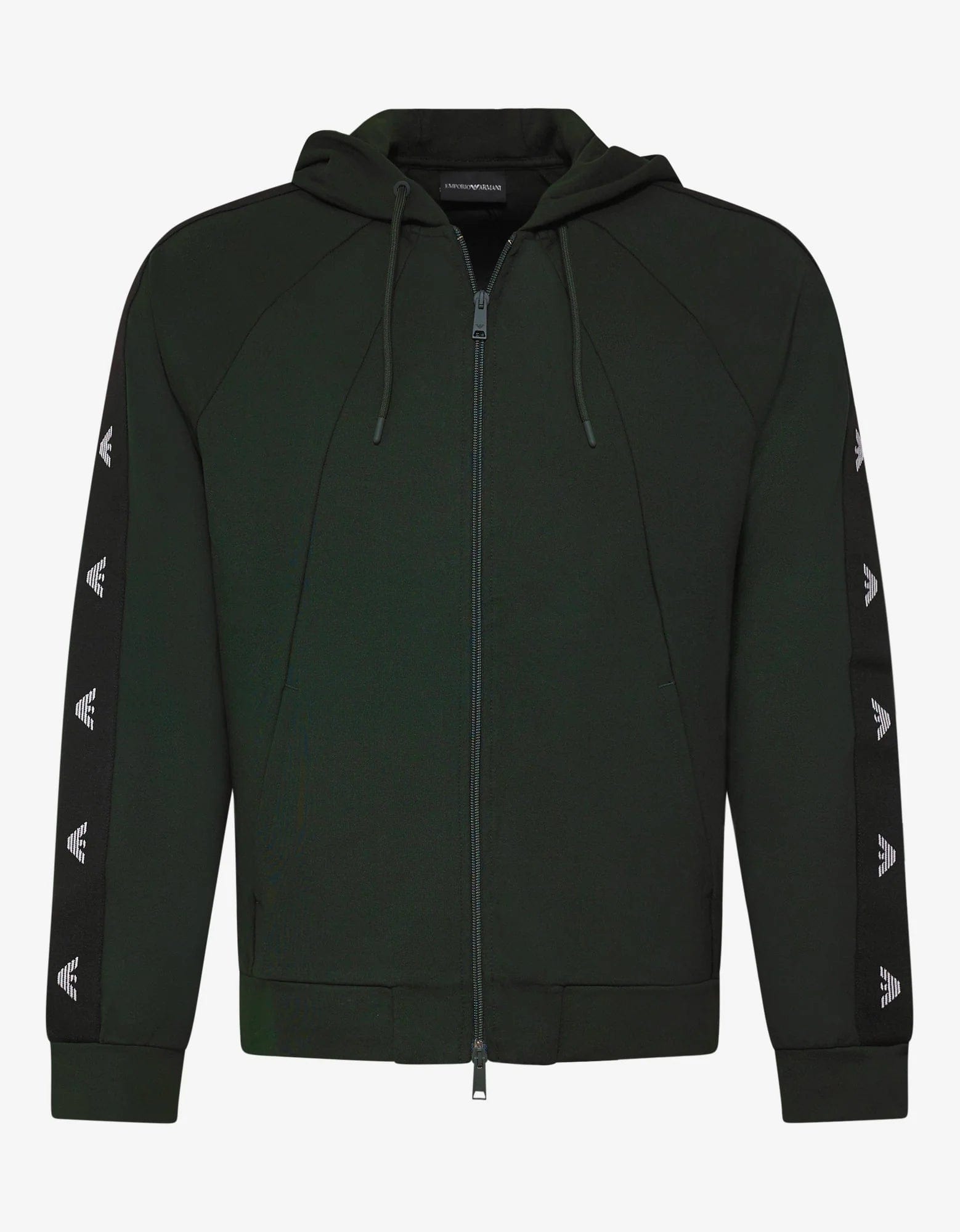 Huge Discounts Emporio Armani Green Eagle Logo Tape Hoodie