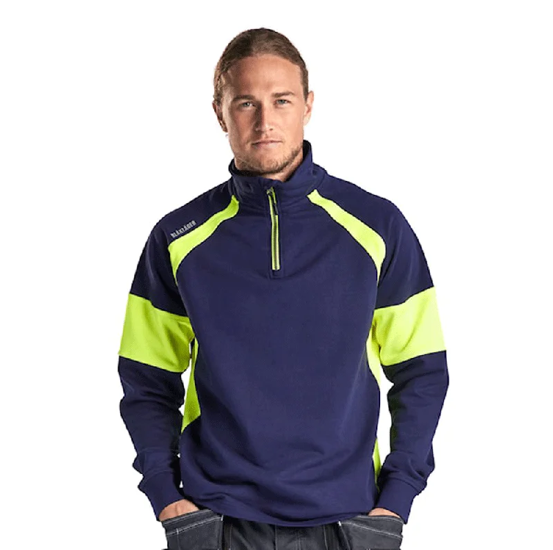 Weekend Extravaganza: Shop Now Blaklader 3550 1/4 Zip Sweatshirt with Hi-Vis Panels